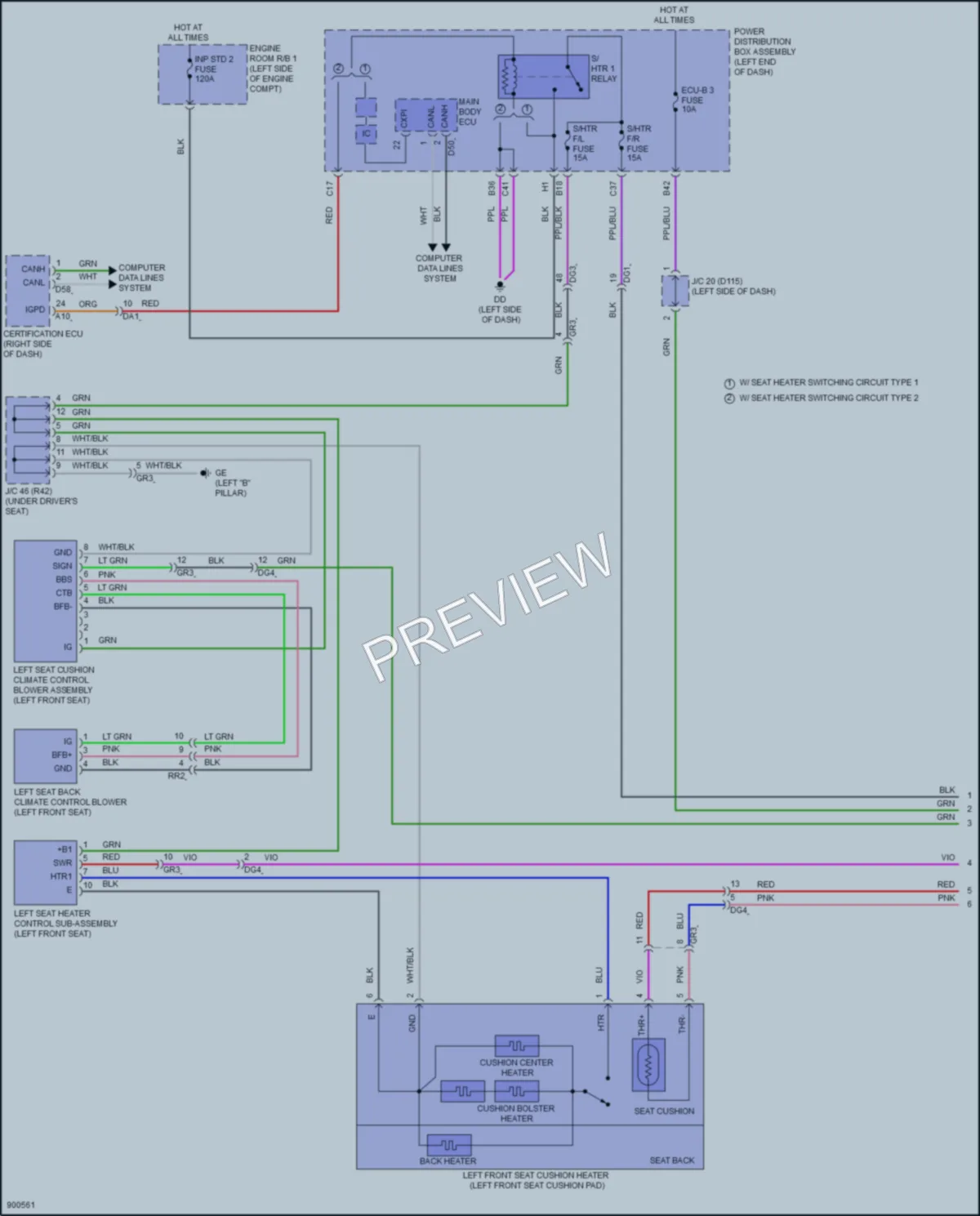 2025 Lexus NX350h Power Seats wiring diagram preview