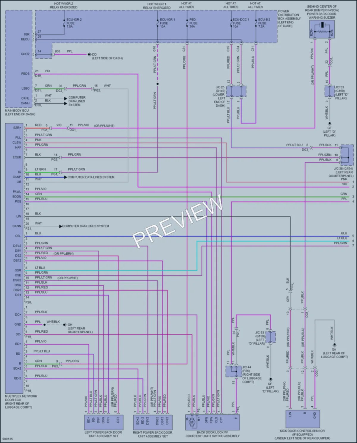 2025 Lexus NX350h Trunk Tailgate Fuel Door wiring diagram preview