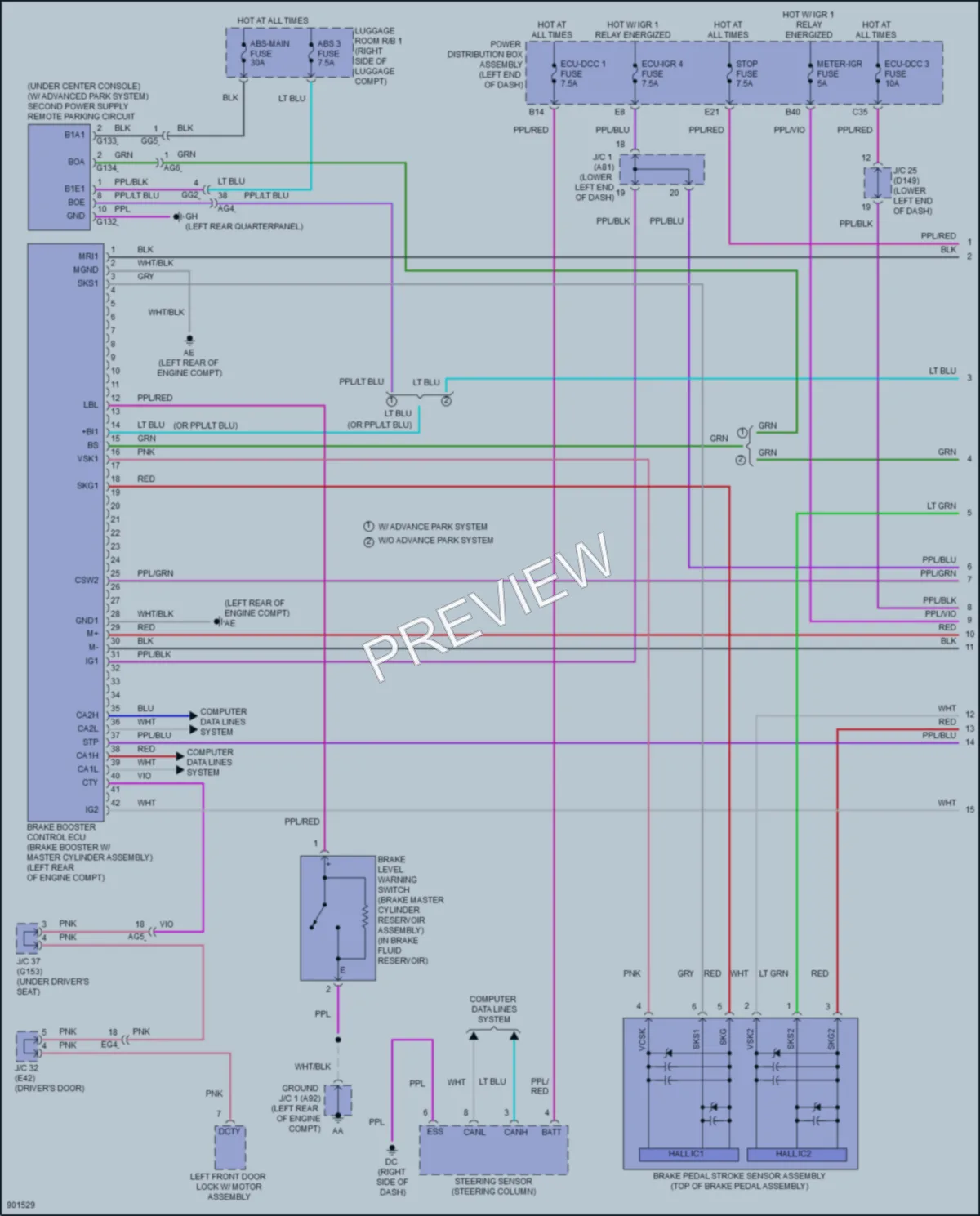 2025 Lexus NX450h Anti Lock Brakes wiring diagram preview