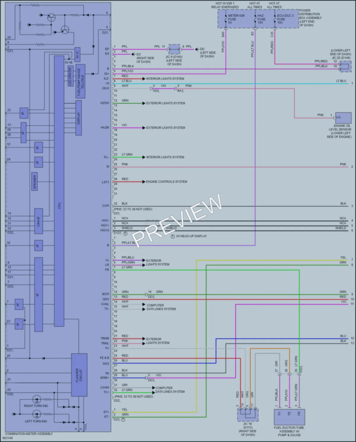2025 Lexus NX450h Instrument Cluster wiring diagram preview