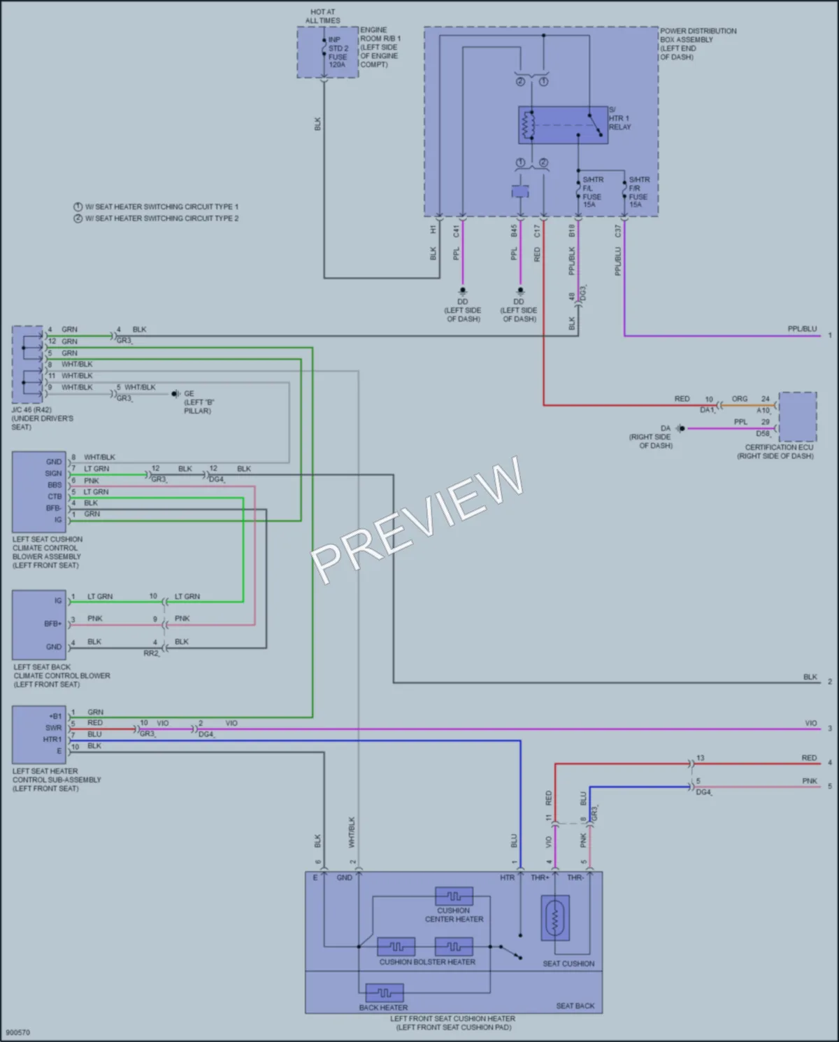 2025 Lexus NX450h Power Seats wiring diagram preview
