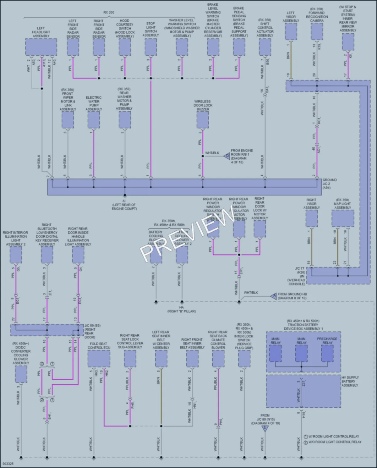 2025 Lexus RX350 Ground Distribution wiring diagram preview