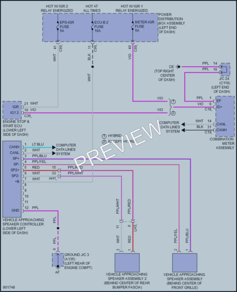 2025 Lexus RX350h Active Bodyworks wiring diagram preview