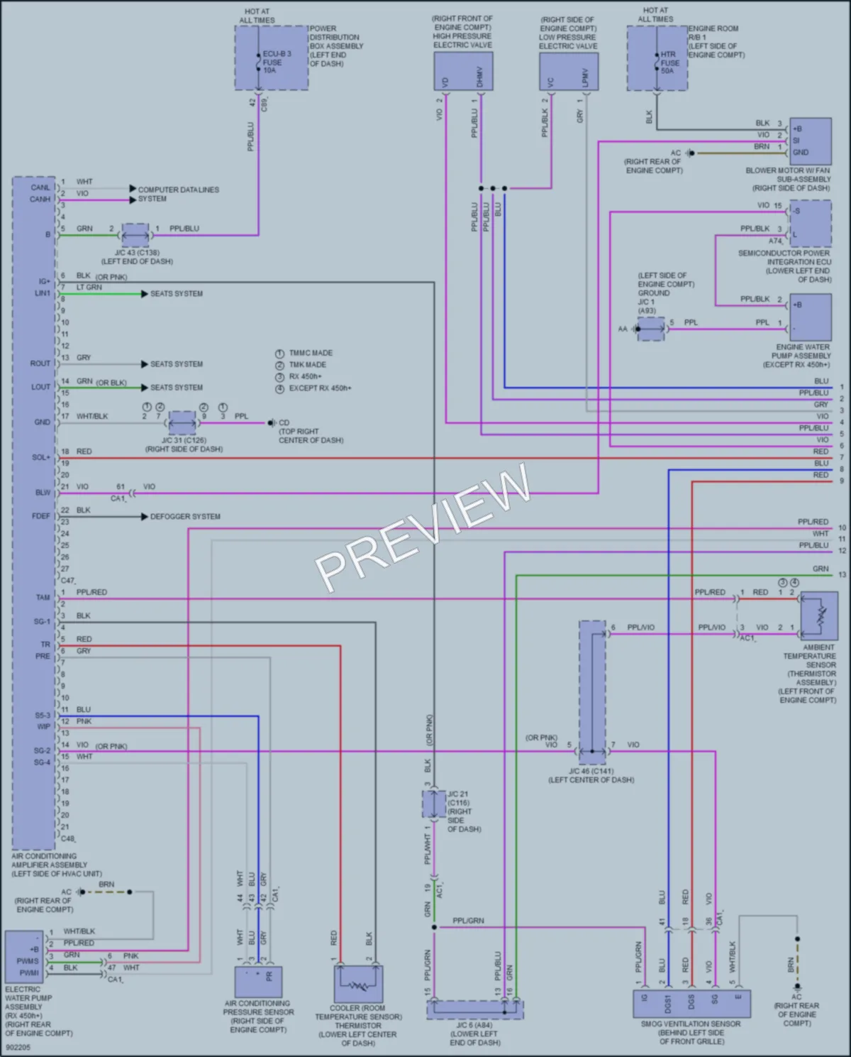 2025 Lexus RX350h Air Conditioning wiring diagram preview