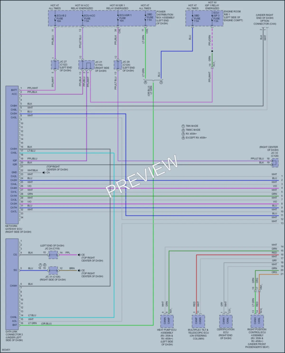 2025 Lexus RX350h Computer Data Lines wiring diagram preview