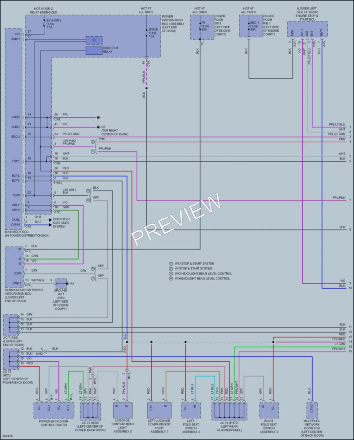 2025 Lexus RX350h Interior Lights wiring diagram preview