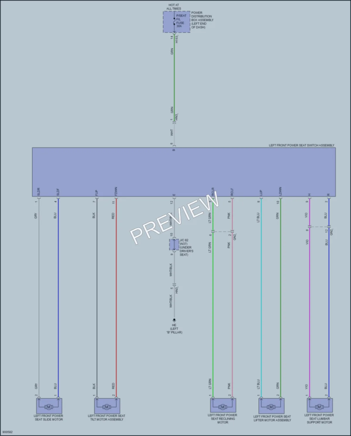 2025 Lexus RX450h Power Seats wiring diagram preview