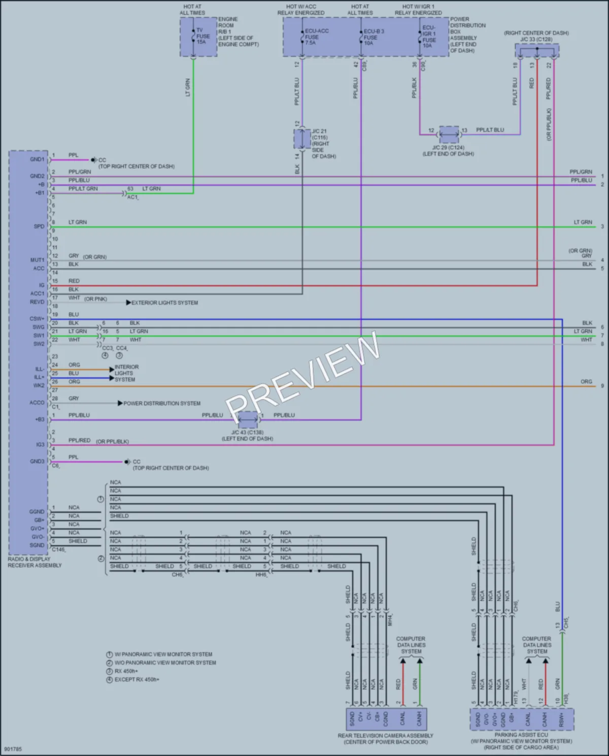 2025 Lexus RX450h Radio wiring diagram preview
