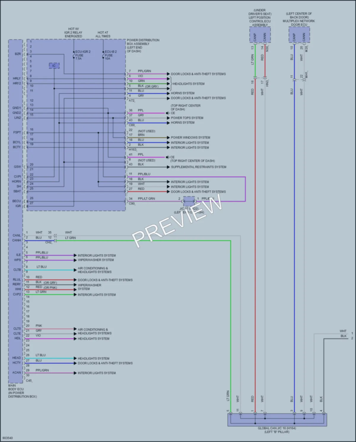 2025 Lexus RX500h Body Control Modules wiring diagram preview