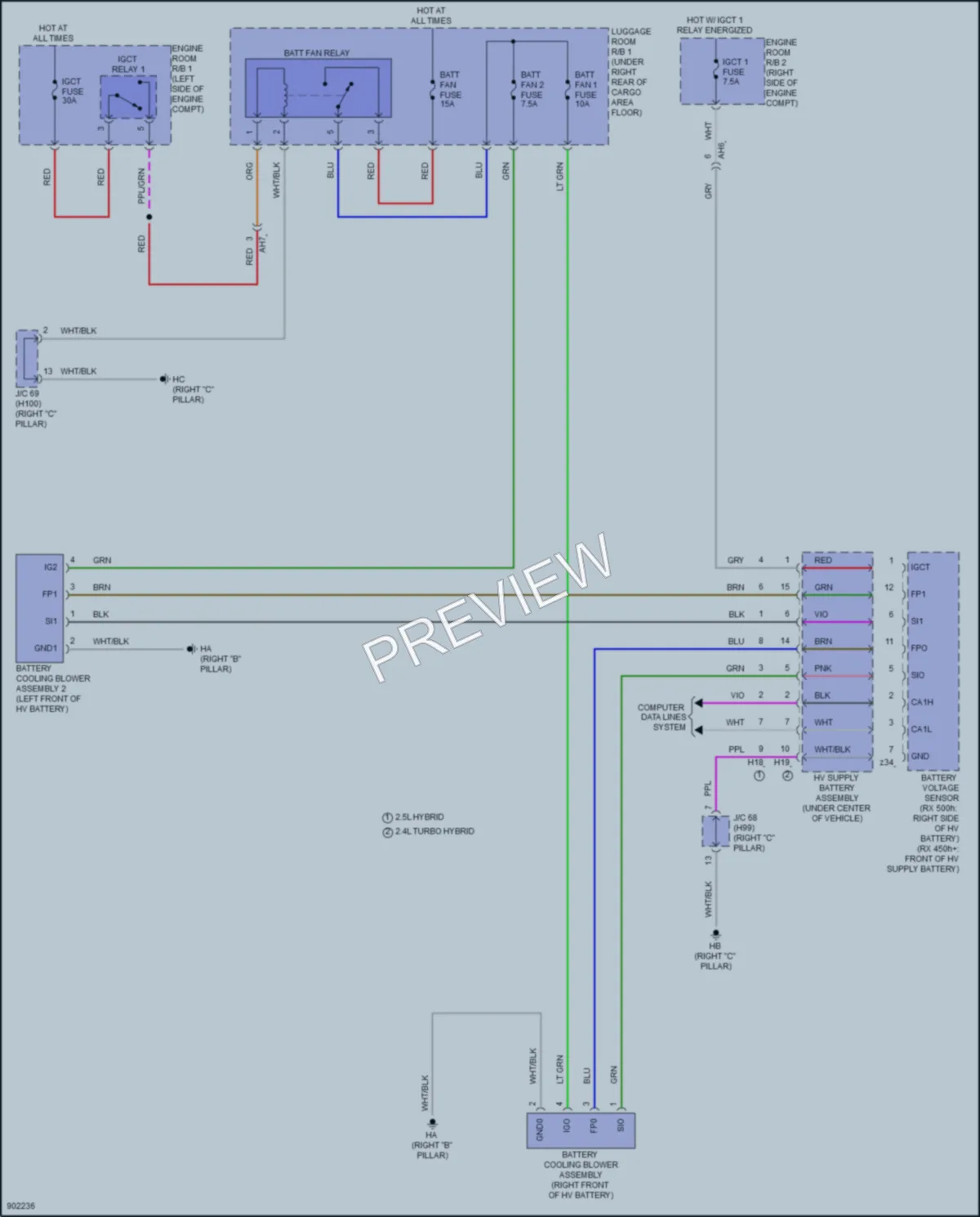 2025 Lexus RX500h Cooling Fan wiring diagram preview