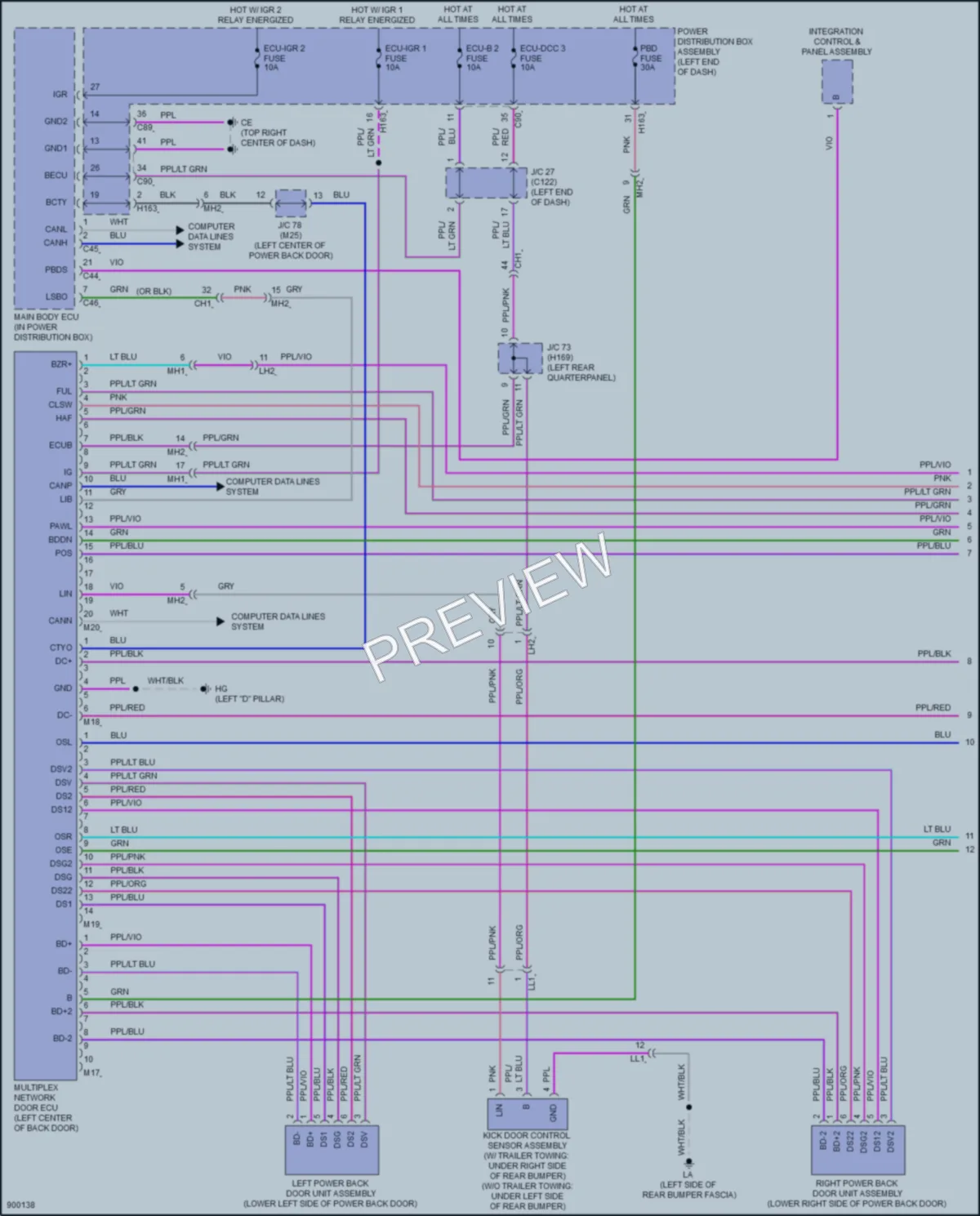 2025 Lexus RX500h Trunk Tailgate Fuel Door wiring diagram preview