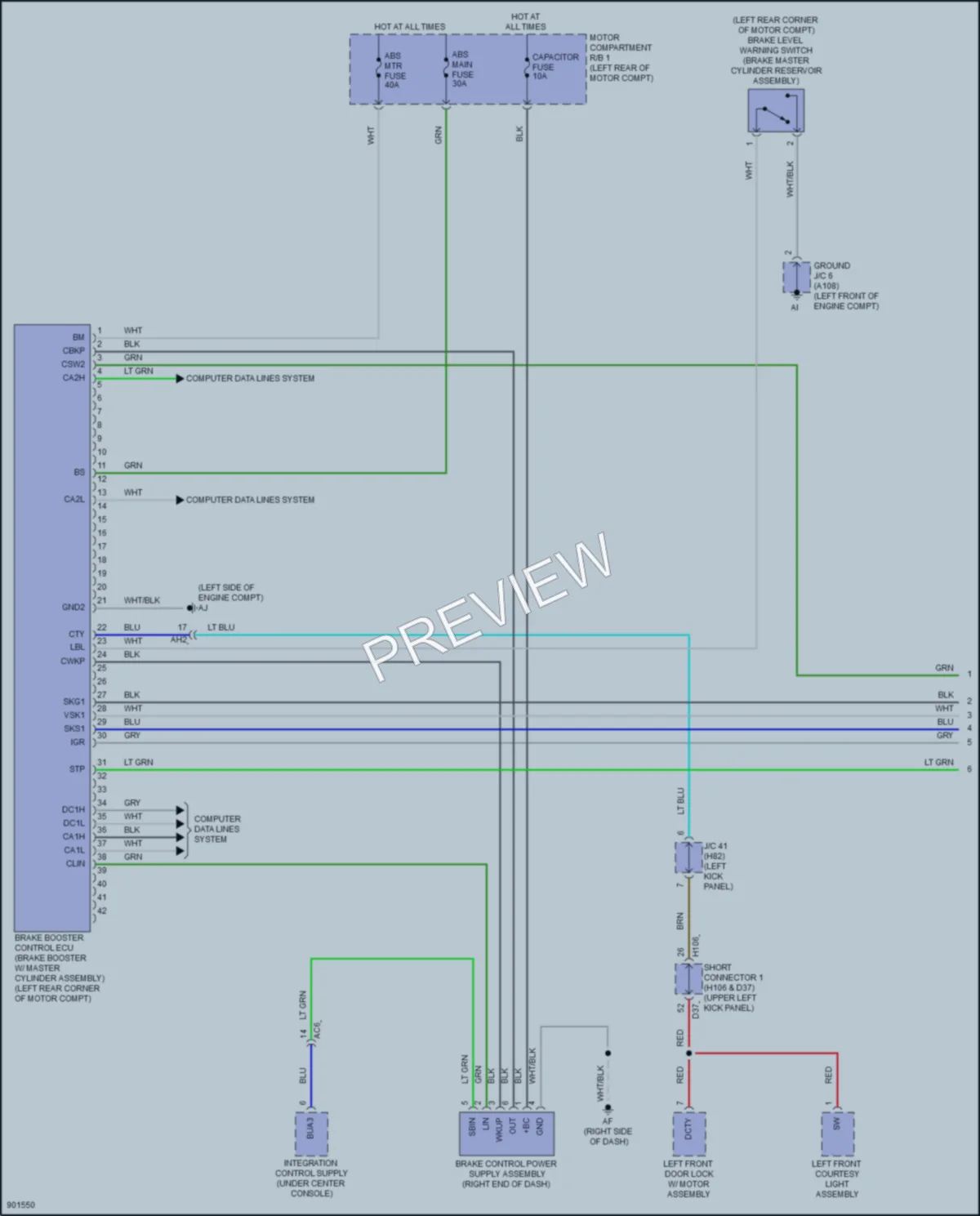 2025 Lexus RZ450e Anti Lock Brakes wiring diagram preview
