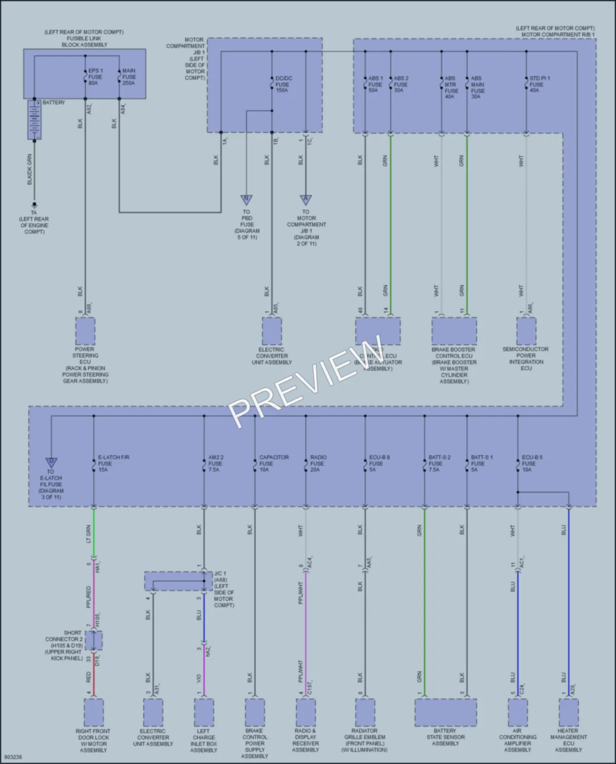 2025 Lexus RZ450e Power Distribution wiring diagram preview