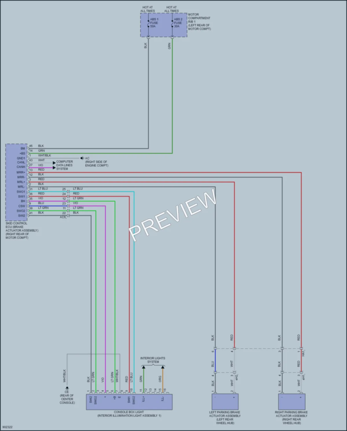 2025 Lexus RZ450e Shift Interlock wiring diagram preview