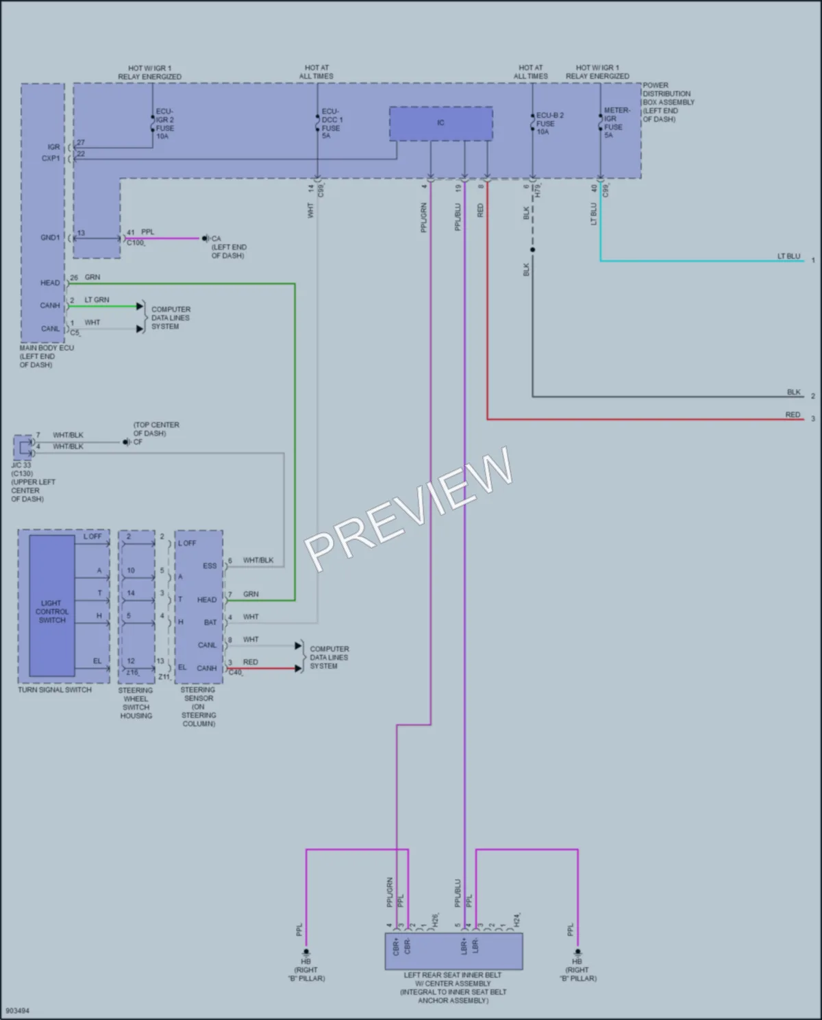 2025 Lexus RZ450e Warning Systems wiring diagram preview