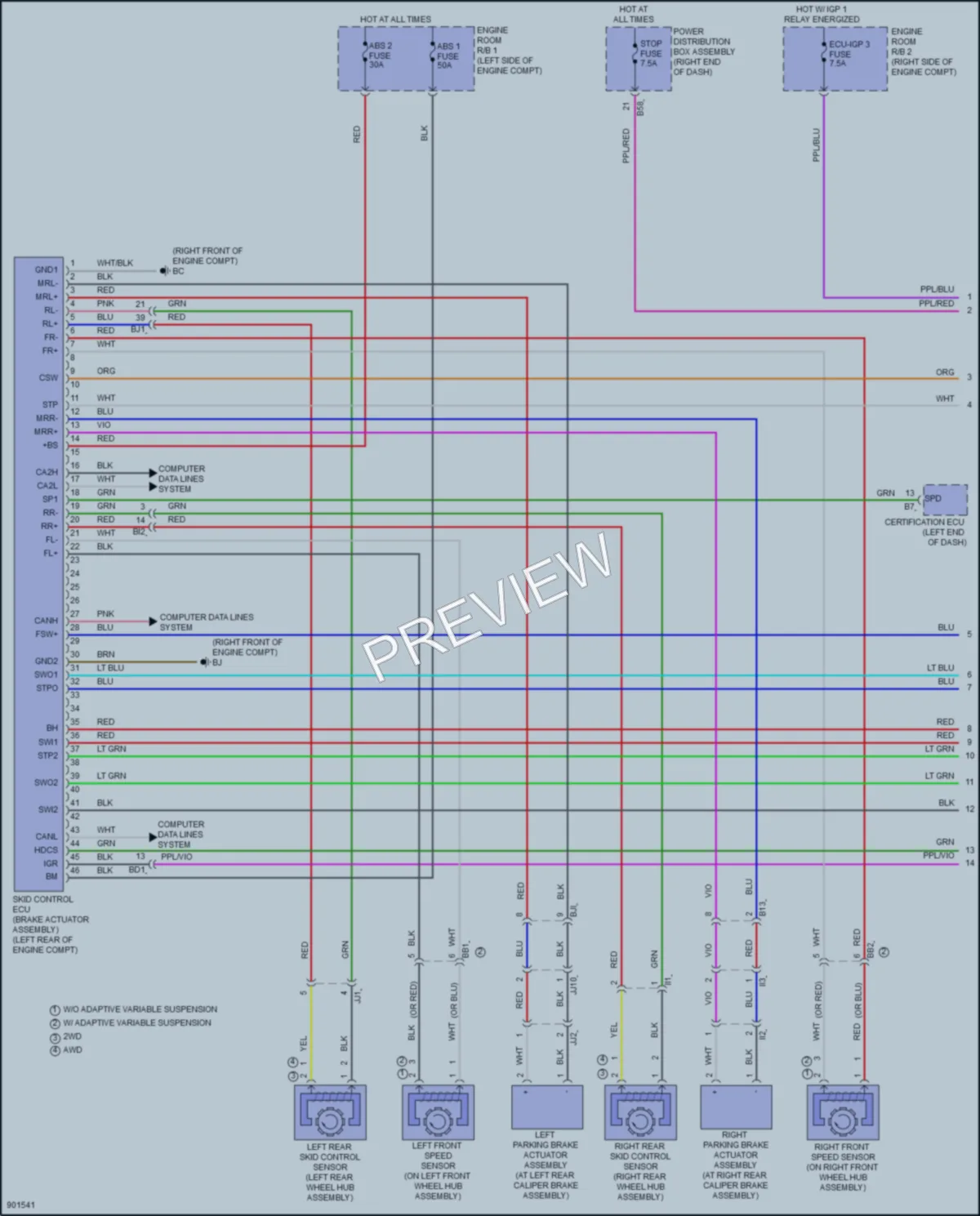2025 Lexus TX350 Anti Lock Brakes wiring diagram preview