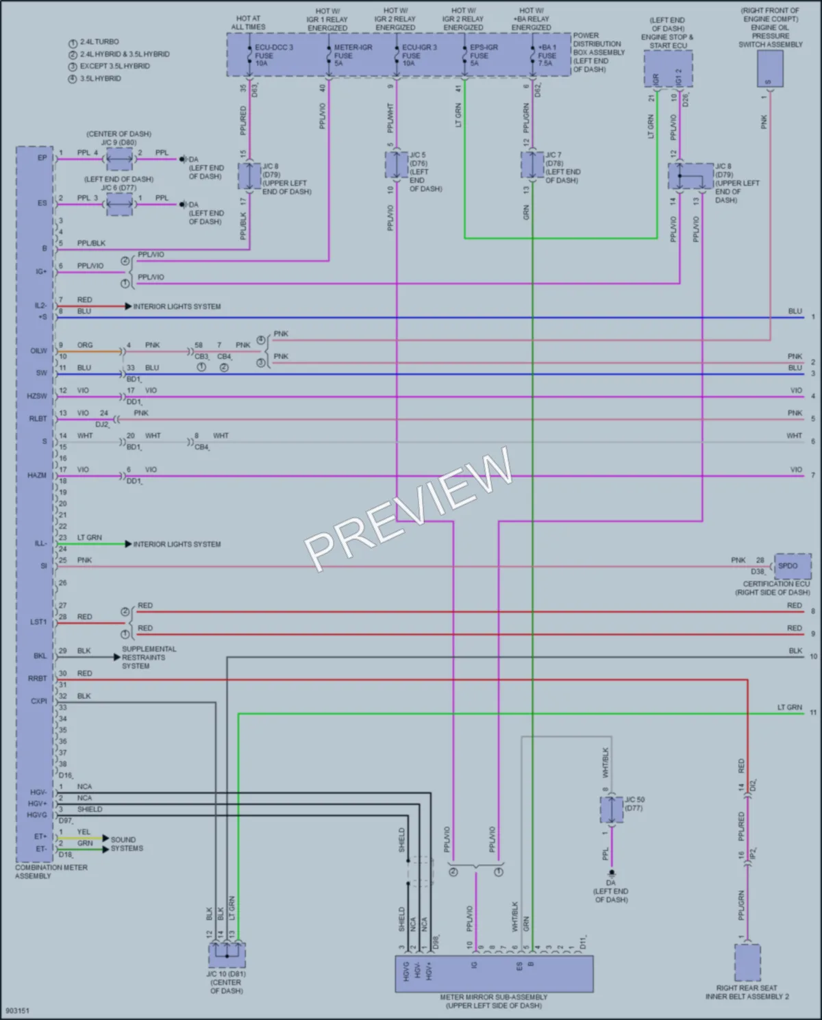 2025 Lexus TX350 Instrument Cluster wiring diagram preview