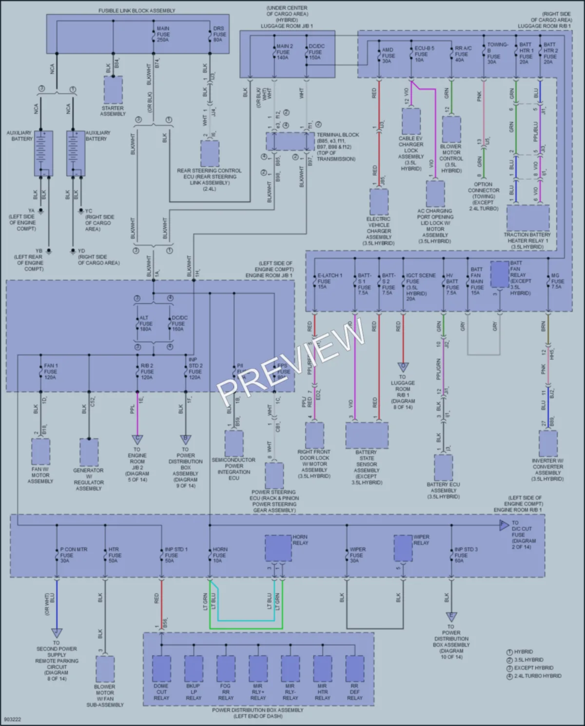 2025 Lexus TX350 Power Distribution wiring diagram preview
