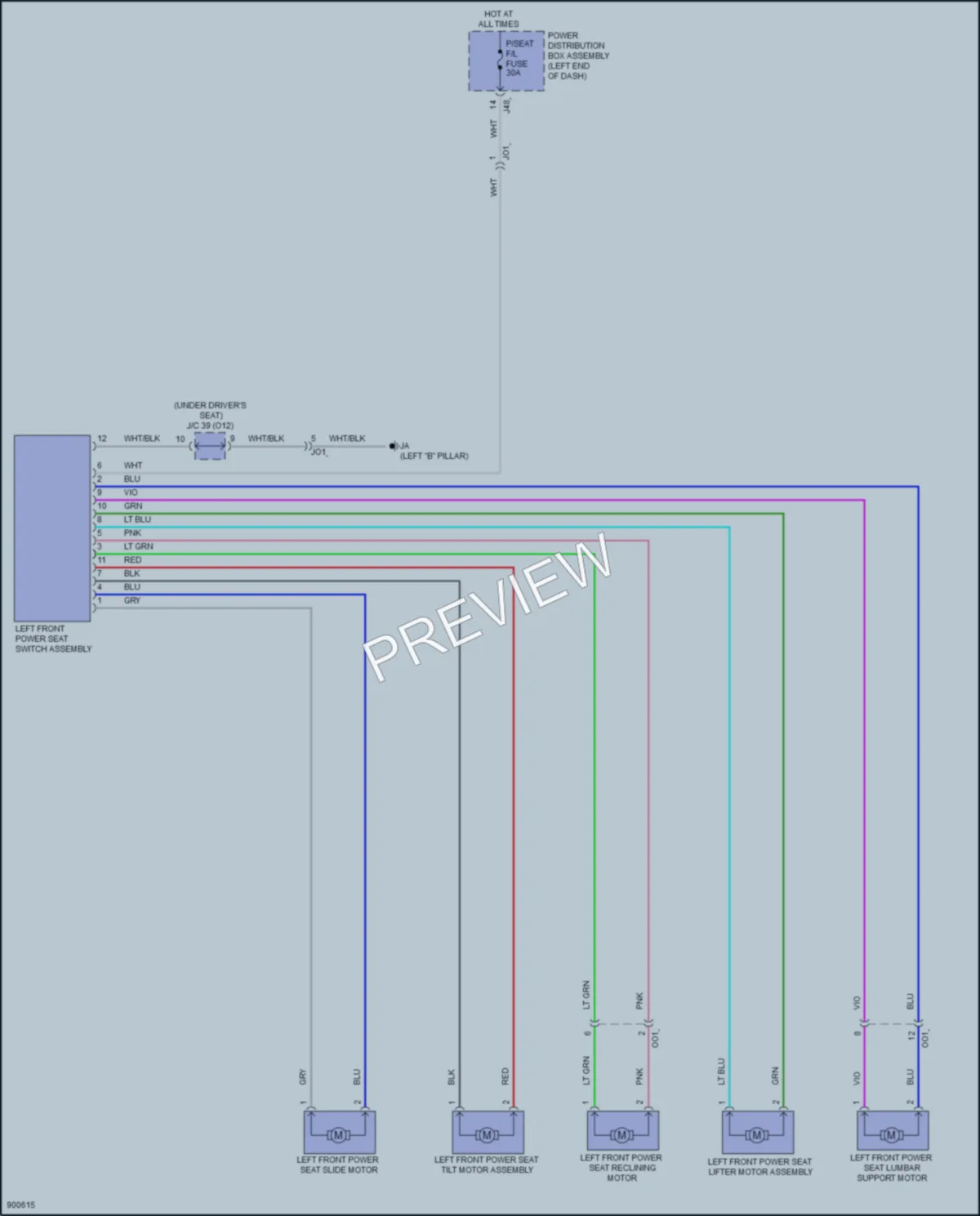 2025 Lexus TX350 Power Seats wiring diagram preview