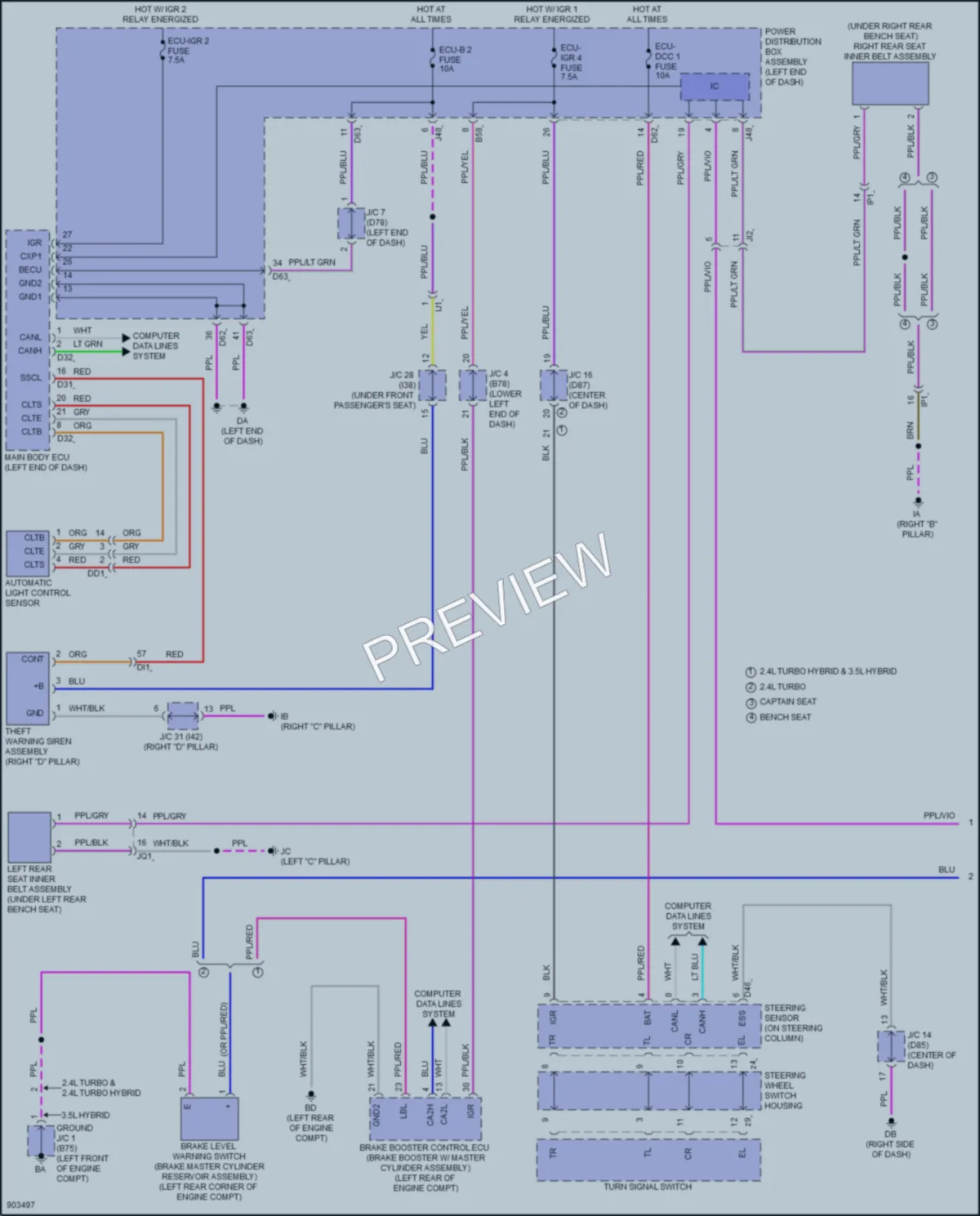 2025 Lexus TX350 Warning Systems wiring diagram preview