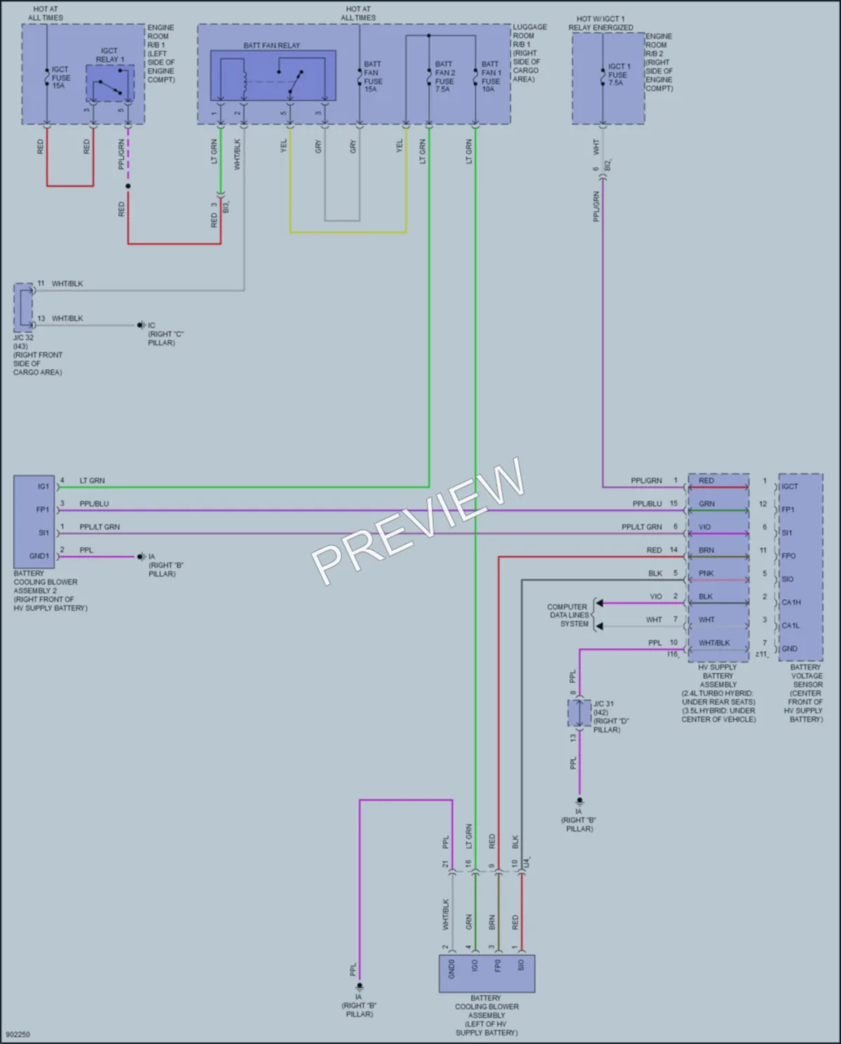 2025 Lexus TX500h Cooling Fan wiring diagram preview