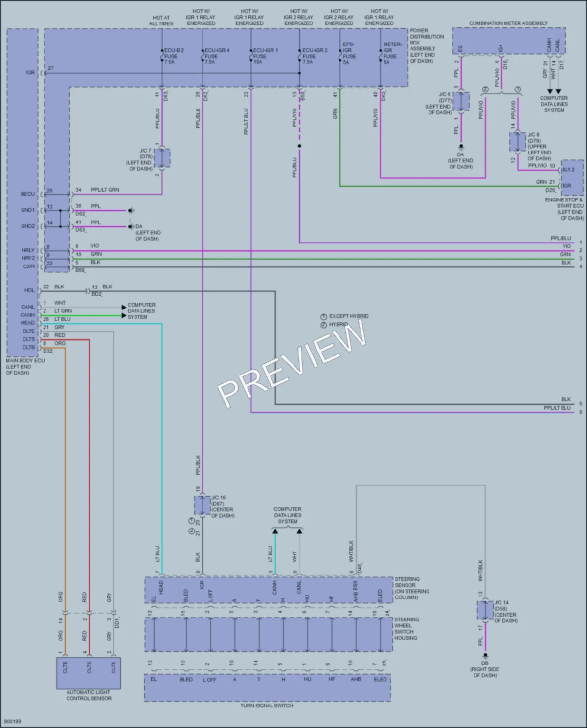 2025 Lexus TX500h Headlights wiring diagram preview