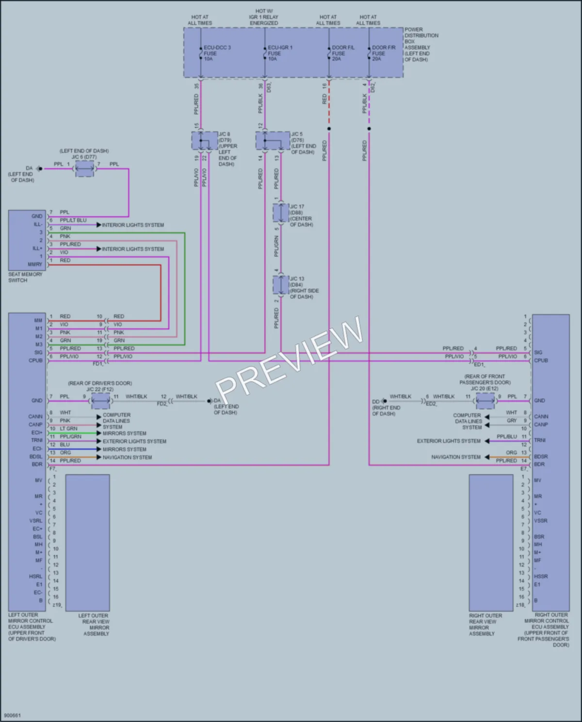 2025 Lexus TX500h Memory Systems wiring diagram preview