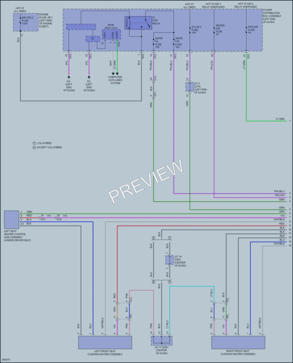 2025 Lexus TX500h Power Seats wiring diagram preview