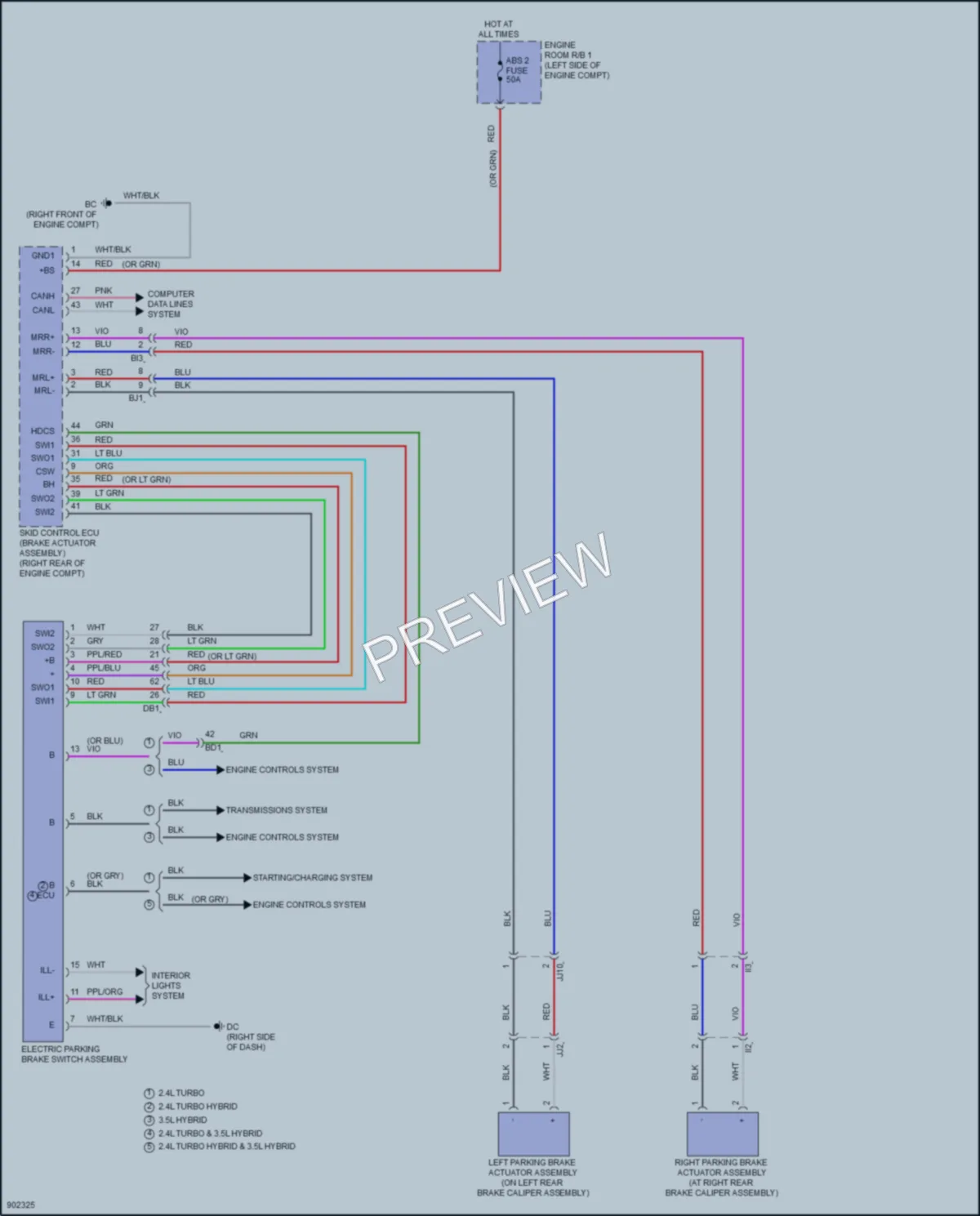 2025 Lexus TX500h Shift Interlock wiring diagram preview