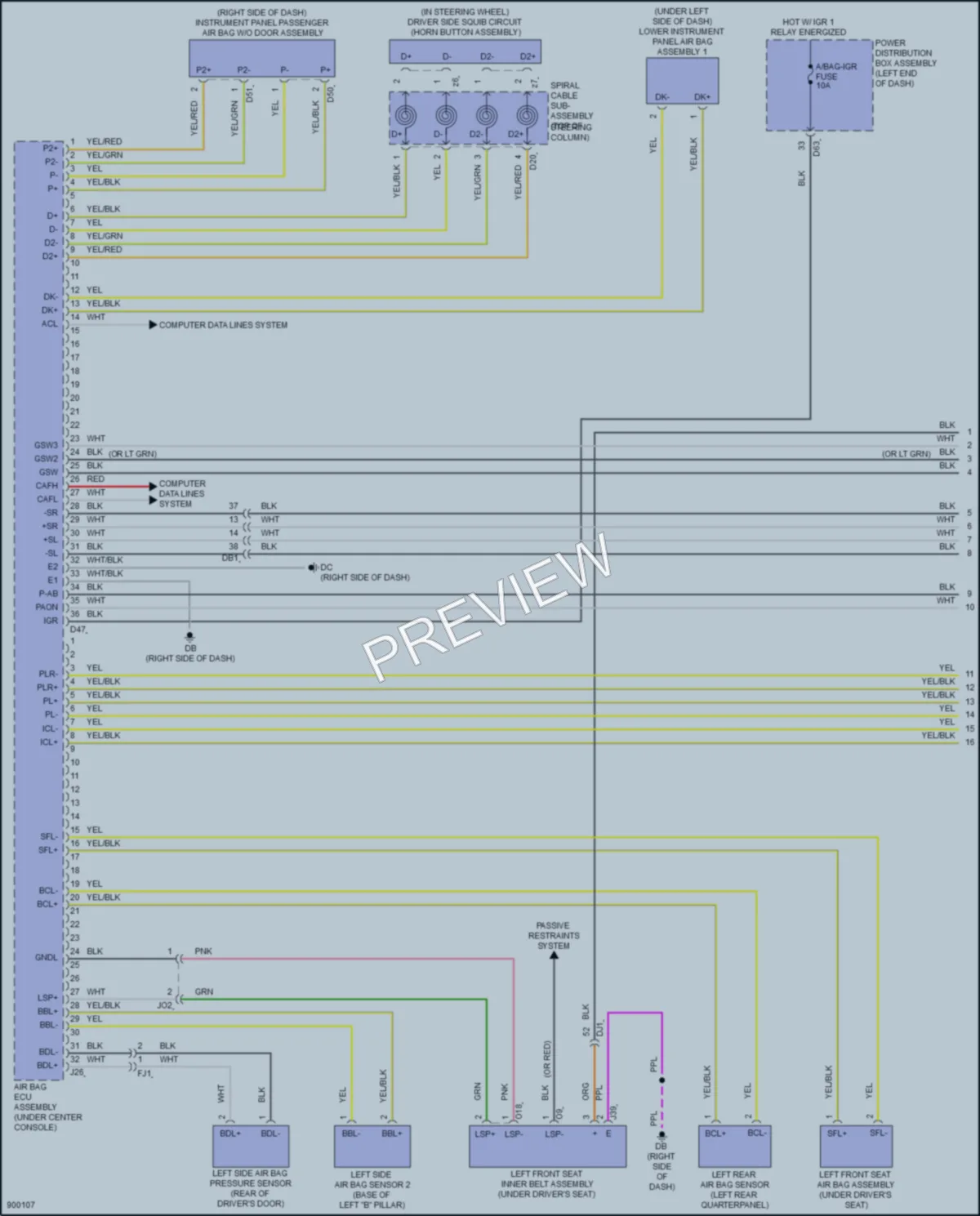 2025 Lexus TX500h Supplemental Restraints wiring diagram preview