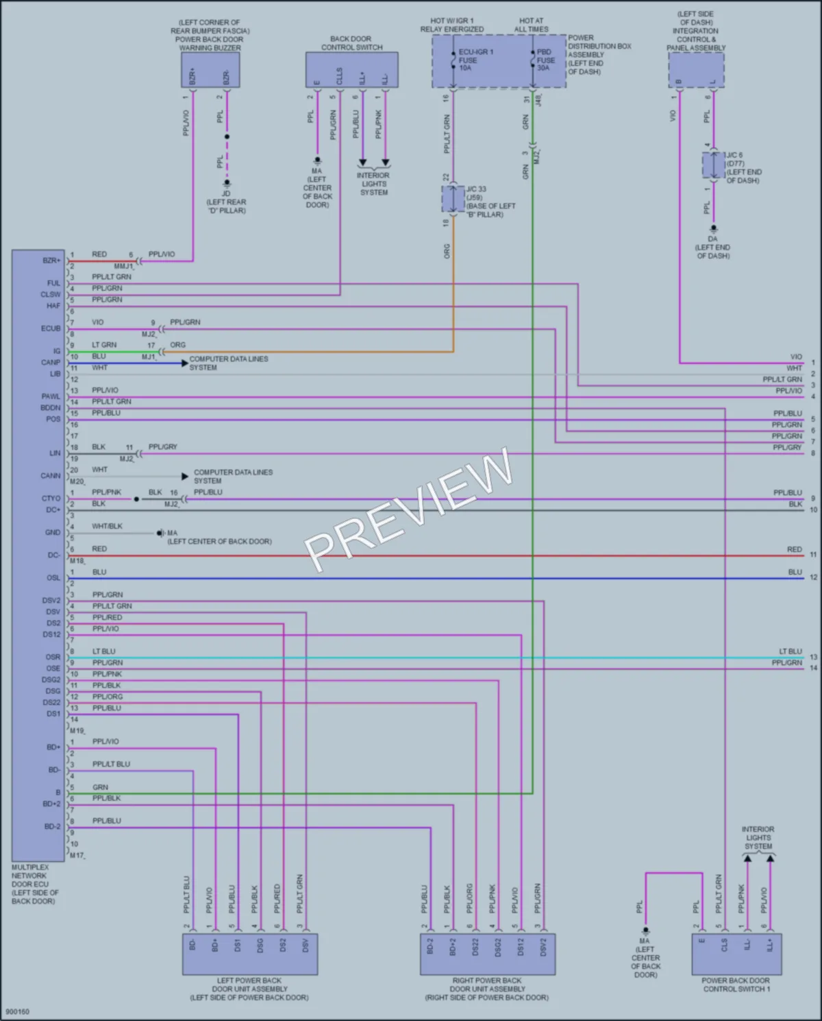 2025 Lexus TX500h Trunk Tailgate Fuel Door wiring diagram preview