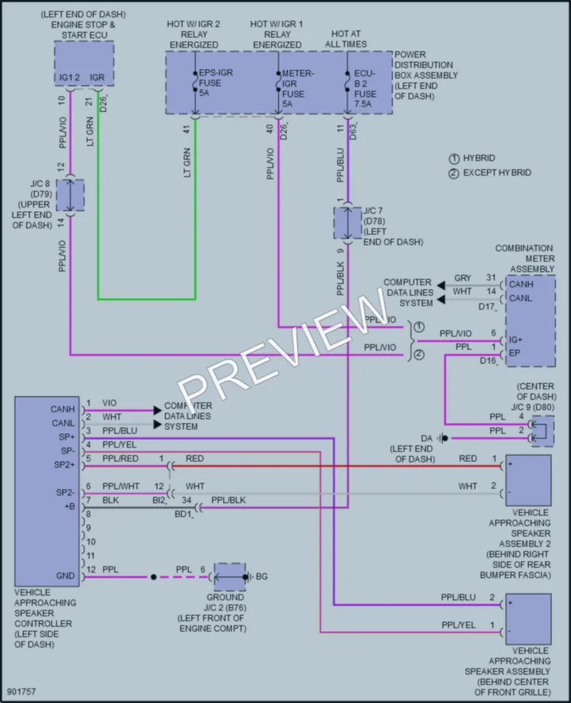2025 Lexus TX550h Active Bodyworks wiring diagram preview