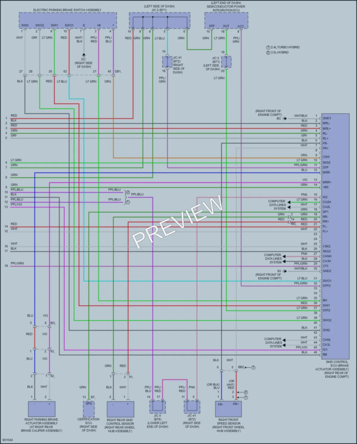 2025 Lexus TX550h Anti Lock Brakes wiring diagram preview