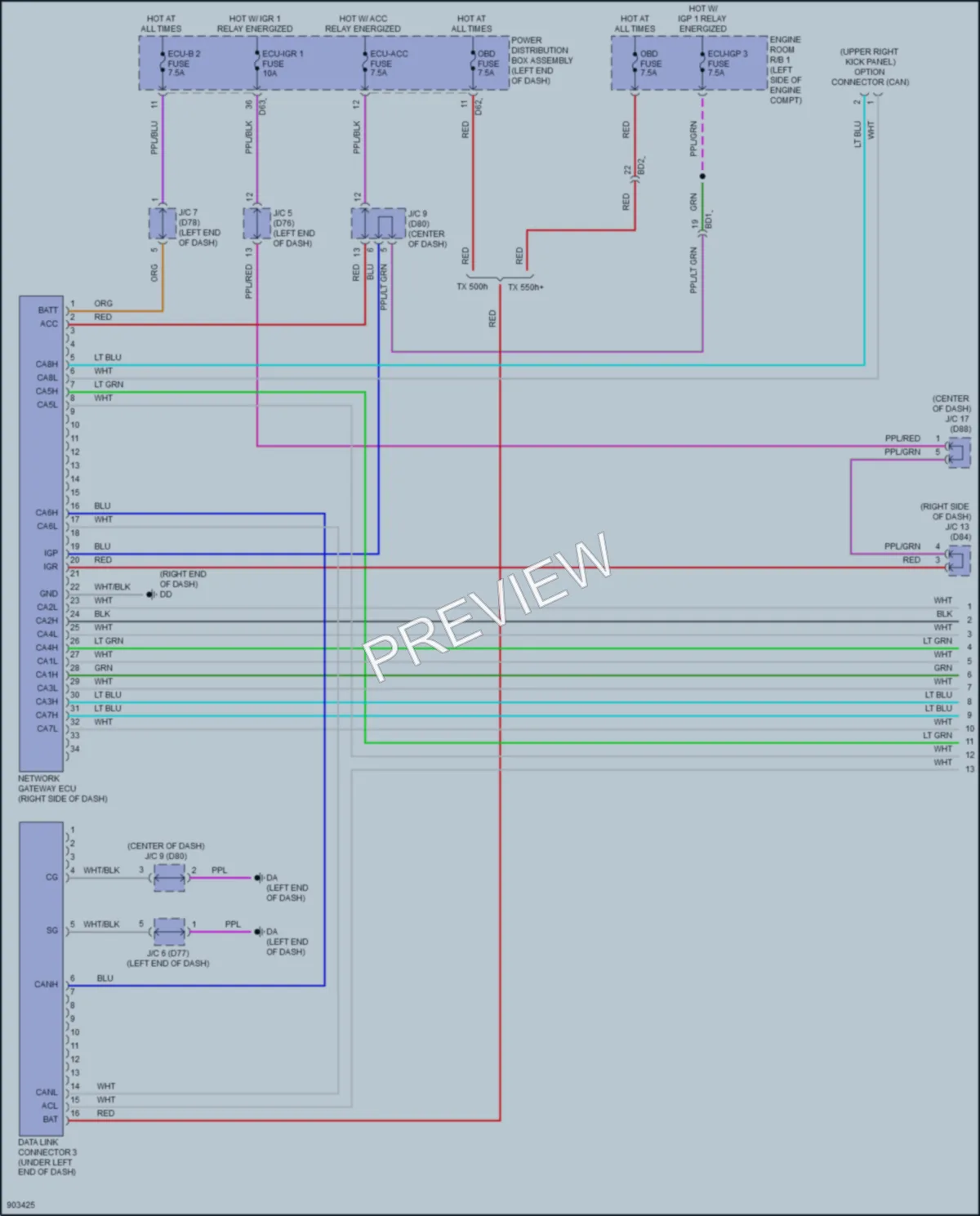 2025 Lexus TX550h Computer Data Lines wiring diagram preview