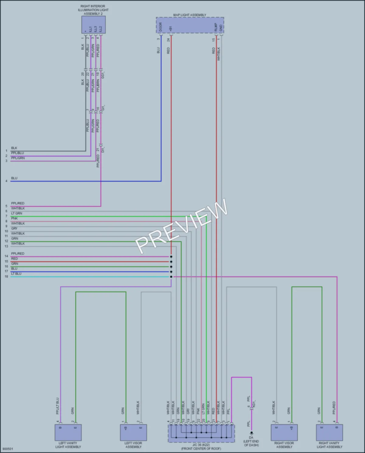 2025 Lexus TX550h Interior Lights wiring diagram preview