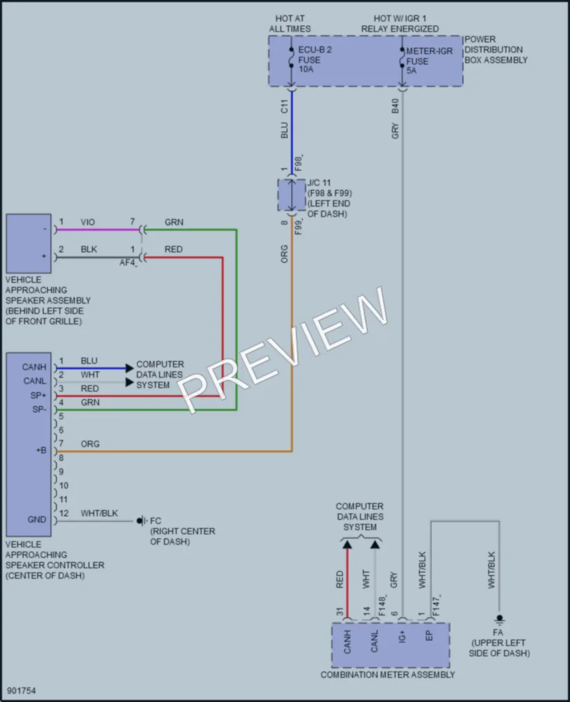 2025 Lexus UX300h Active Bodyworks wiring diagram preview