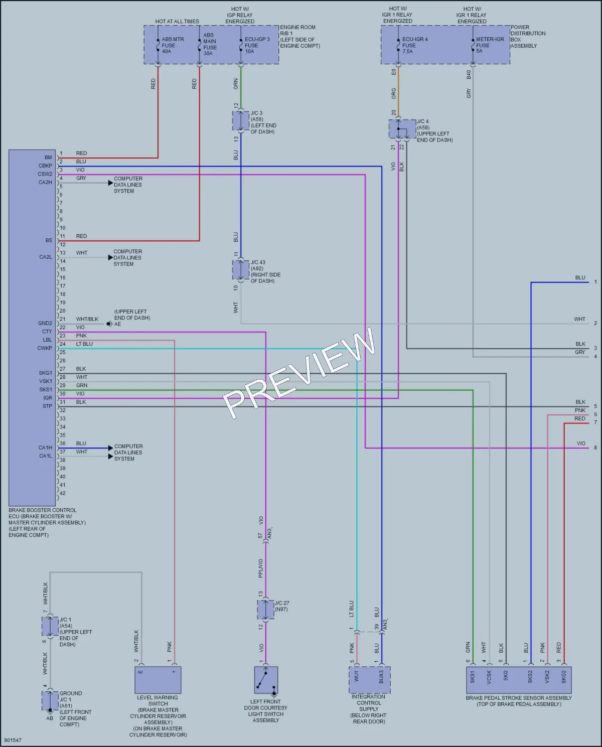 2025 Lexus UX300h Anti Lock Brakes wiring diagram preview