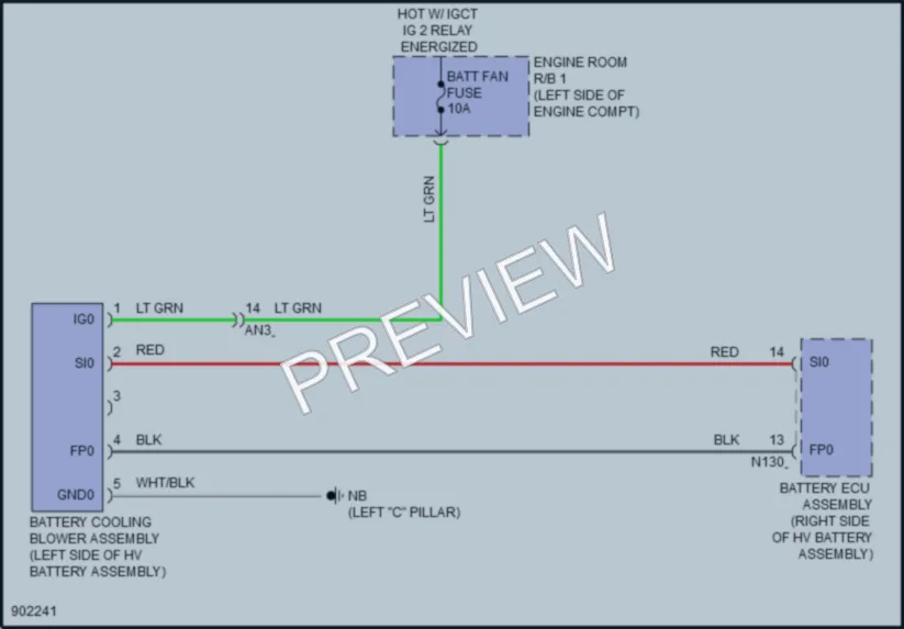 2025 Lexus UX300h Cooling Fan wiring diagram preview