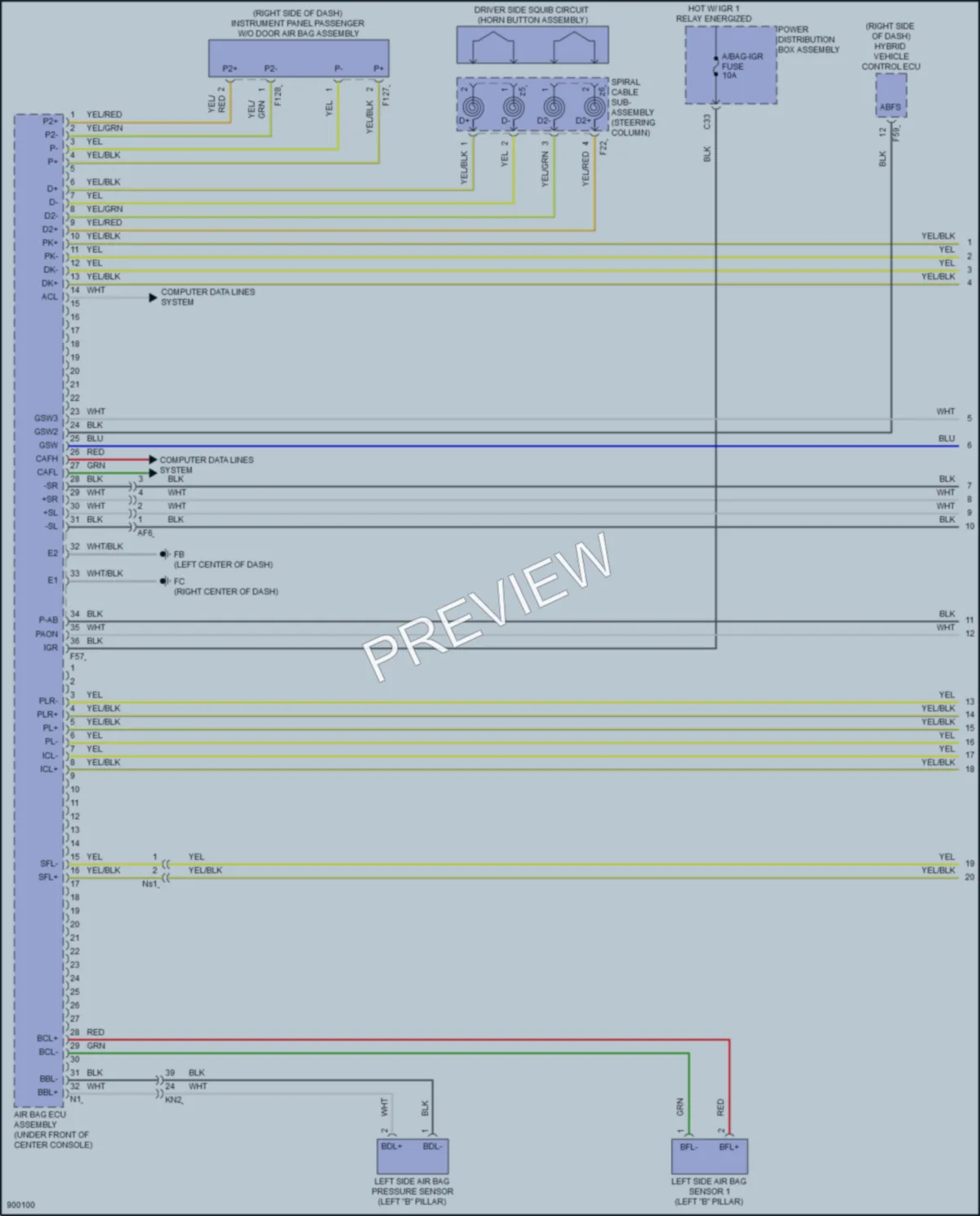 2025 Lexus UX300h Supplemental Restraints wiring diagram preview