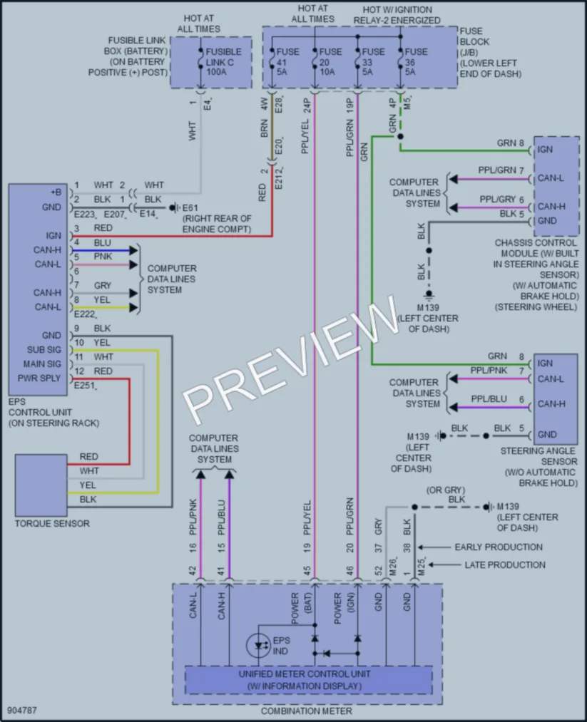 2025 Nissan Altima Electronic Power Steering wiring diagram preview