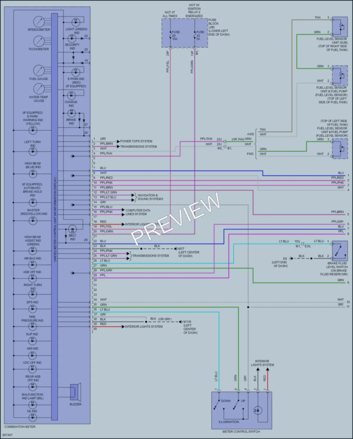 2025 Nissan Altima Instrument Cluster wiring diagram preview
