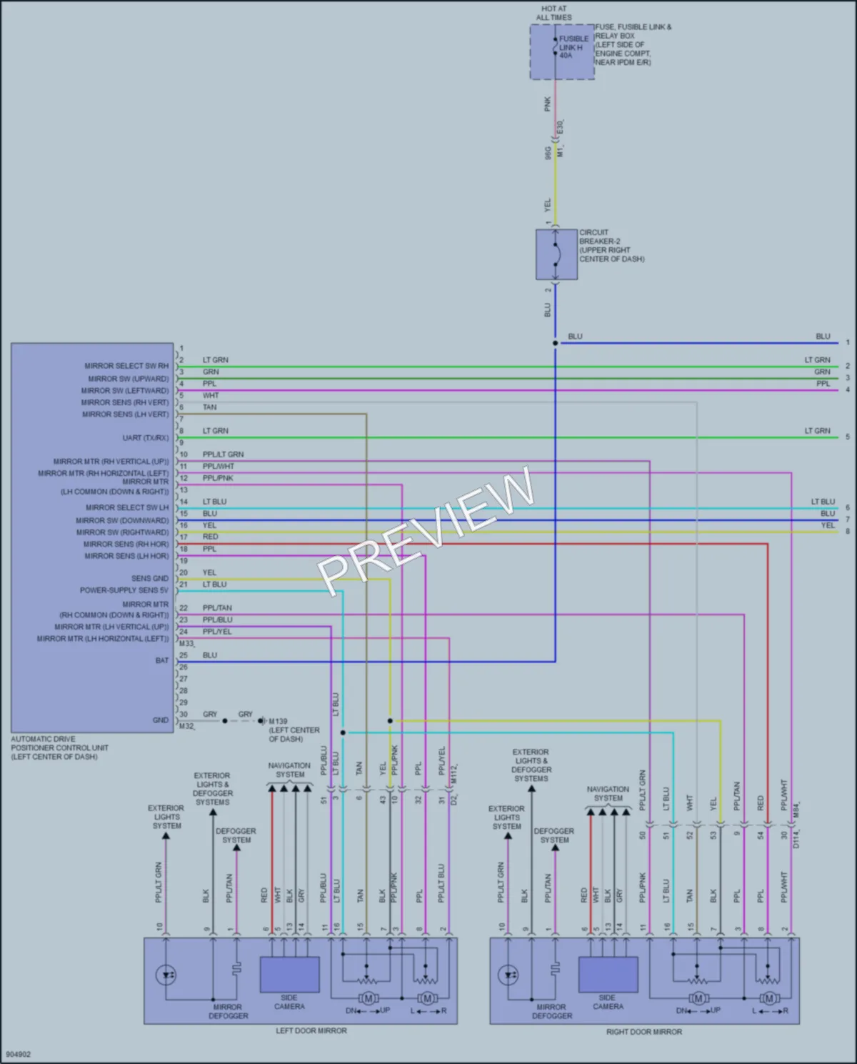 2025 Nissan Altima Memory Systems wiring diagram preview