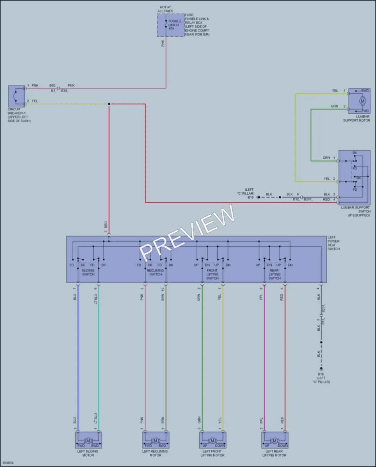2025 Nissan Altima Power Seats wiring diagram preview