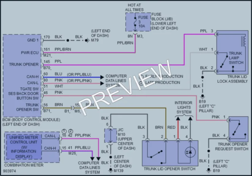 2025 Nissan Altima Trunk Tailgate Fuel Door wiring diagram preview