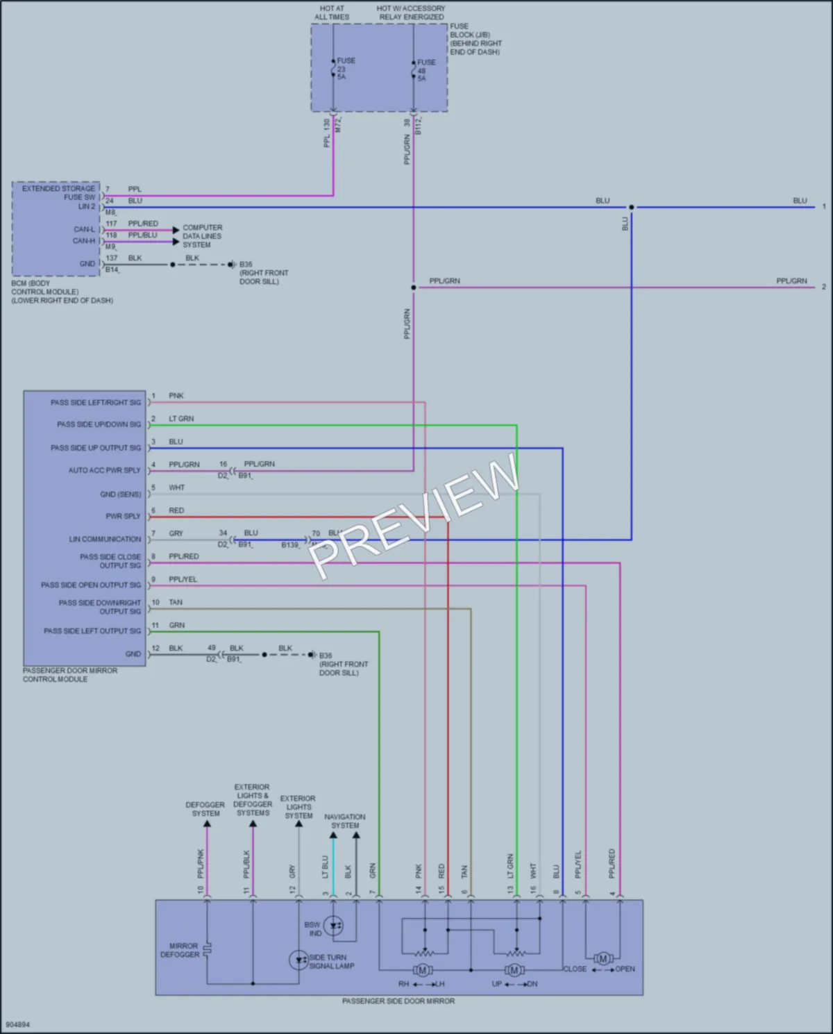 2025 Nissan Ariya Memory Systems wiring diagram preview