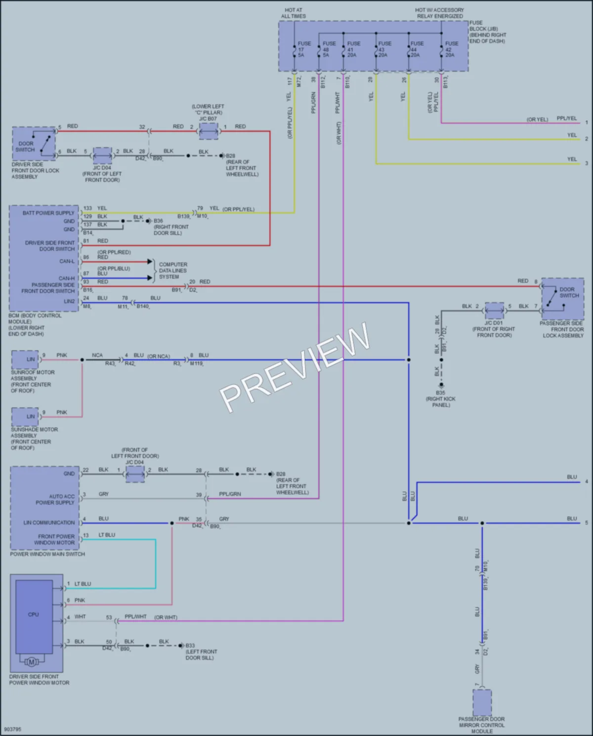 2025 Nissan Ariya Power Windows wiring diagram preview