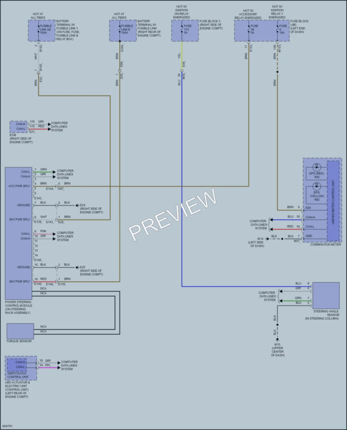 2025 Nissan Armada Electronic Power Steering wiring diagram preview