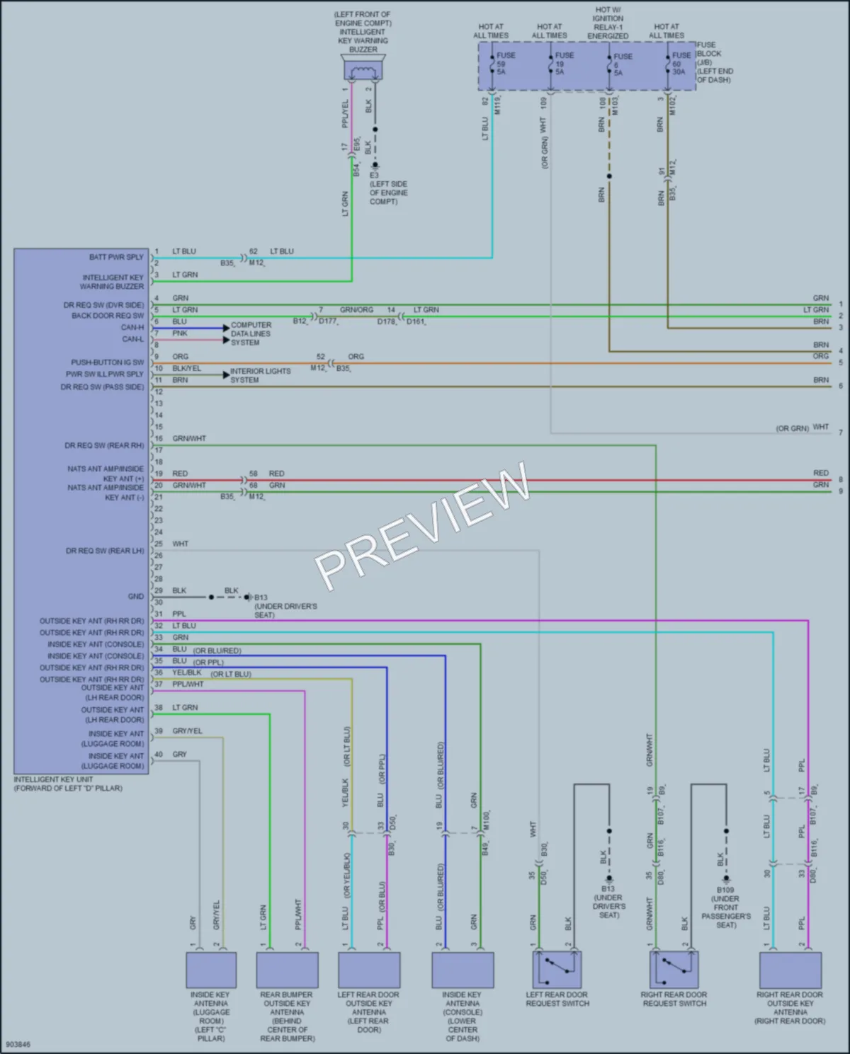 2025 Nissan Armada Power Door Locks wiring diagram preview
