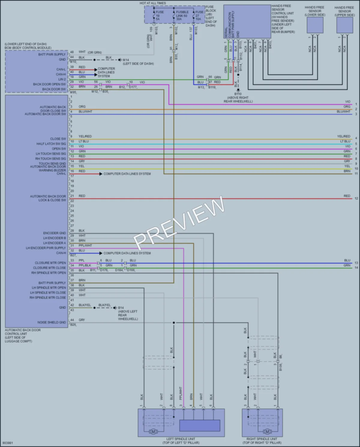 2025 Nissan Armada Trunk Tailgate Fuel Door wiring diagram preview
