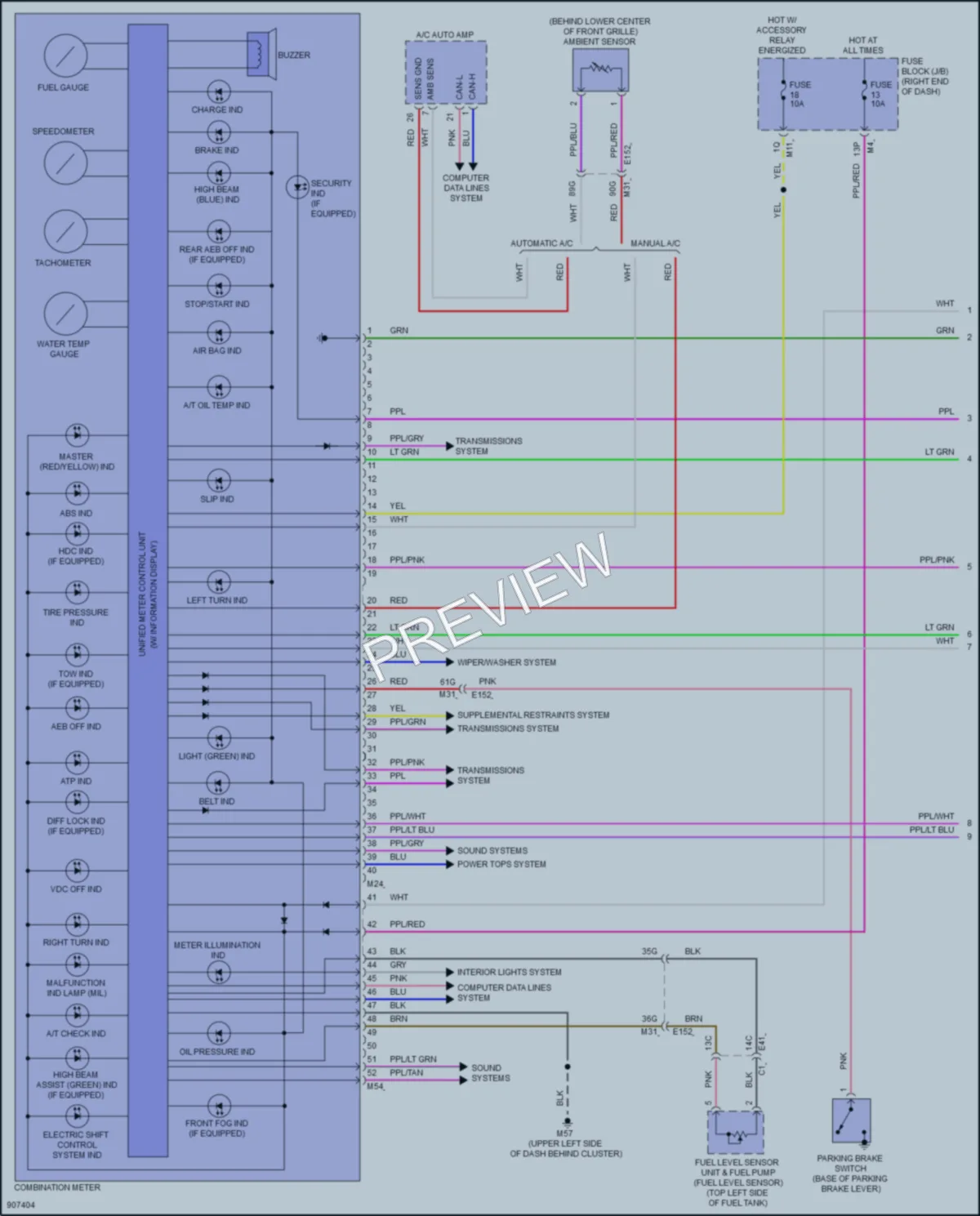 2025 Nissan Frontier Instrument Cluster wiring diagram preview